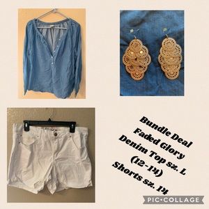 Bundle Outfit! Top/Shorts/Earrings Combo